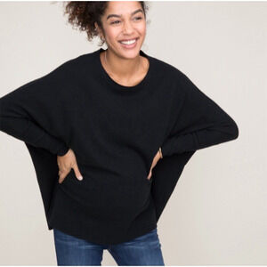 HATCH Maternity Nadine 100% Cashmere Black Boatneck Dolman Sweater O/S $378